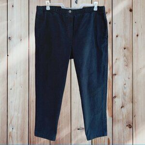 Woman Within Womens Pull On Ankle Jeans Elastic Waist Back Size 14W